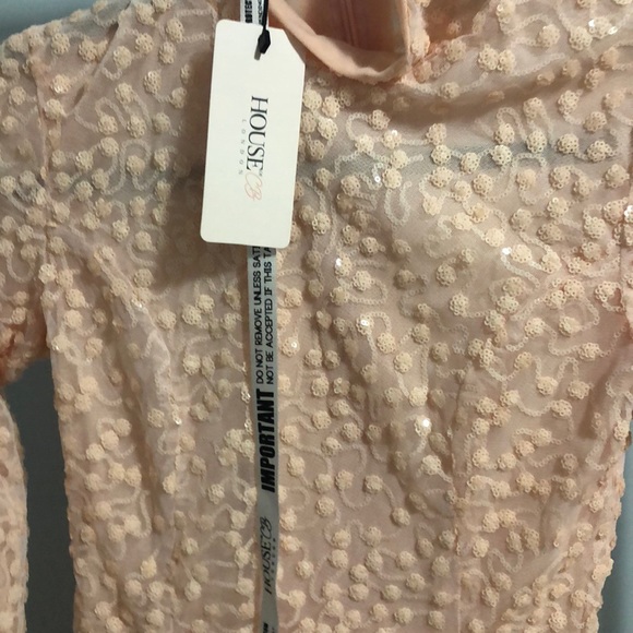 House of CB London Long-sleeve Sequin Pink Dress - Picture 2 of 7